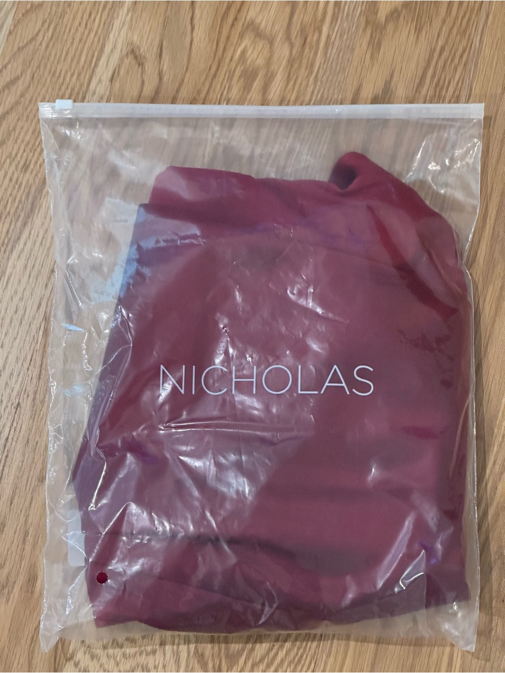 NICHOLAS One-Shoulder Burgundy Satin Gown with Belt - Picture 6 of 6